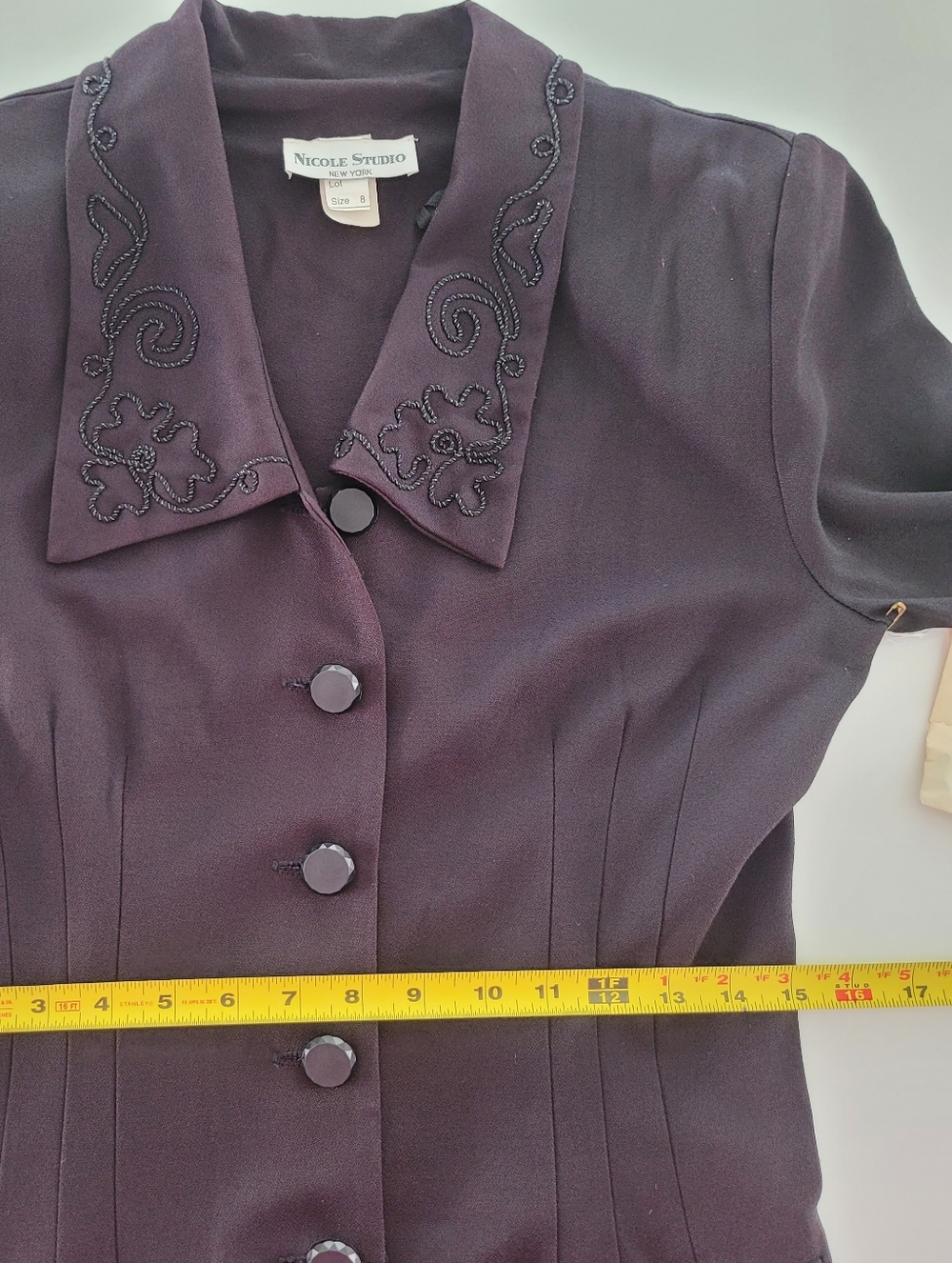 Nicole Studio New York Black Dress Women's 8 Lined Cocktail Vintage - Picture 8 of 11